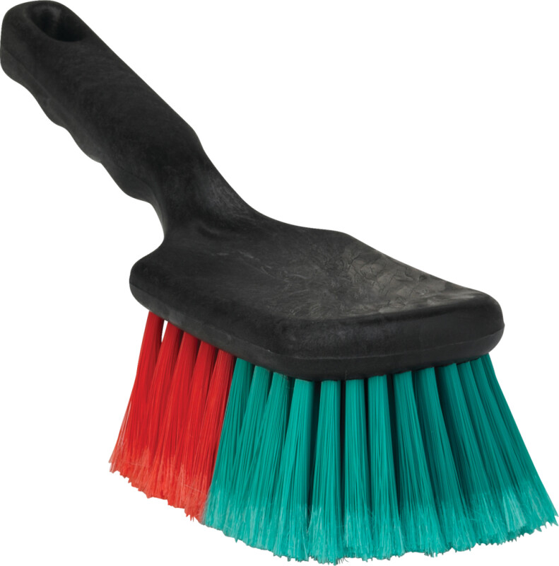 Vikan Vehicle Brush w/short Handle, 275mm, Soft/Split, BLACK